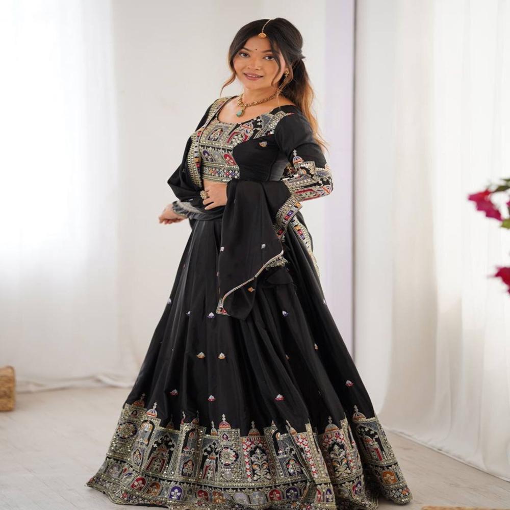 Black Sanjivani Lehenga