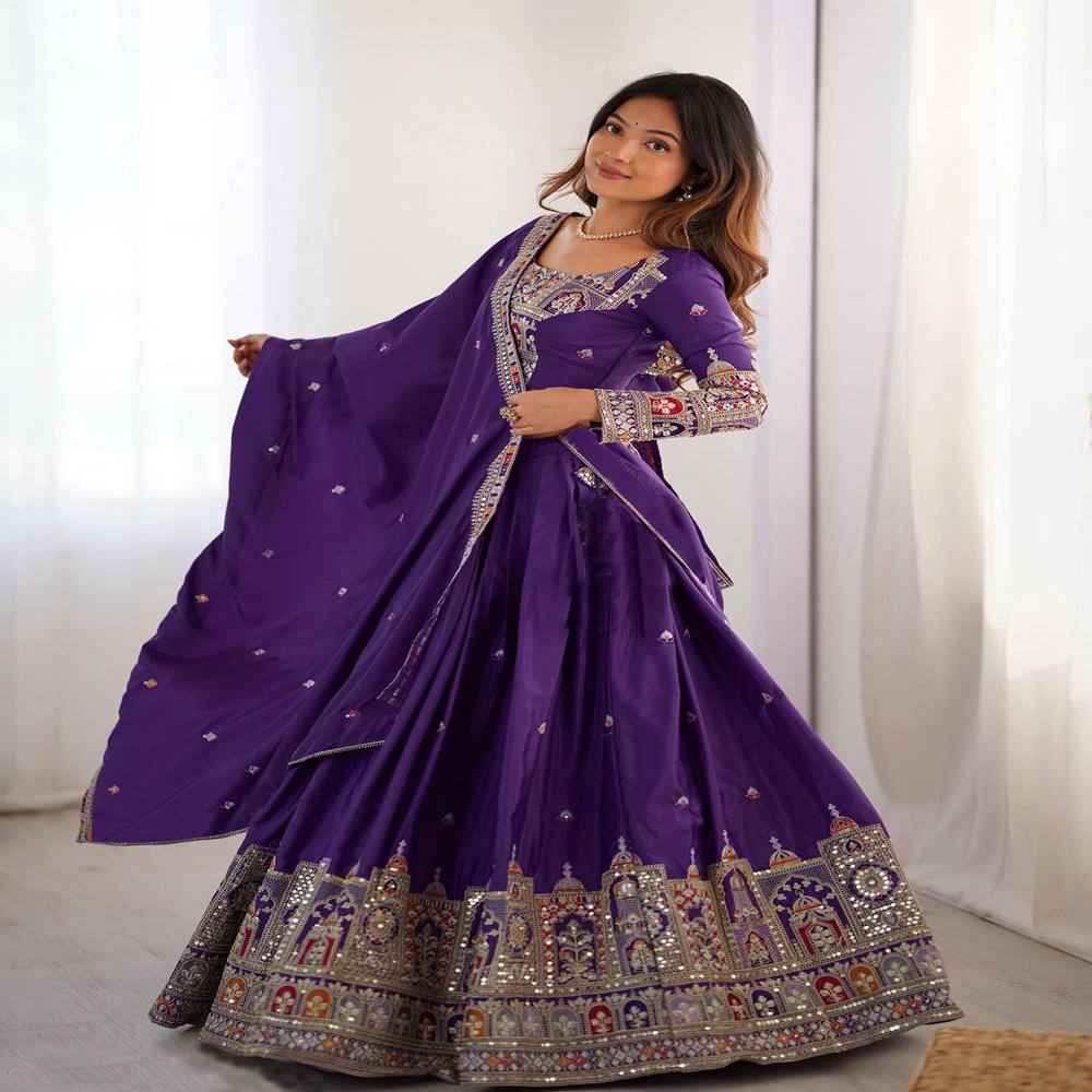 Purple Sanjivani Lehenga - Ethnic Region: Indian