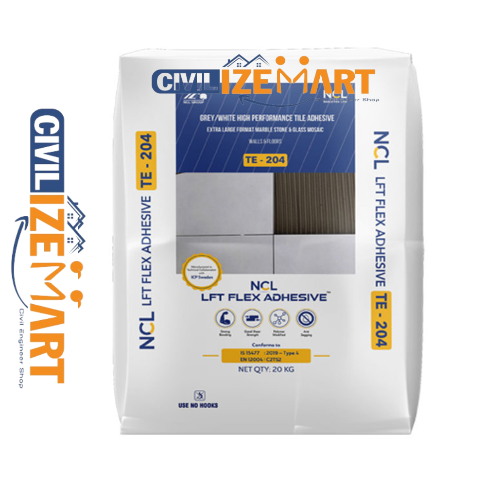Ncl Lft Flex Adhesive-Te 204 Tile Adhesive - Color: White