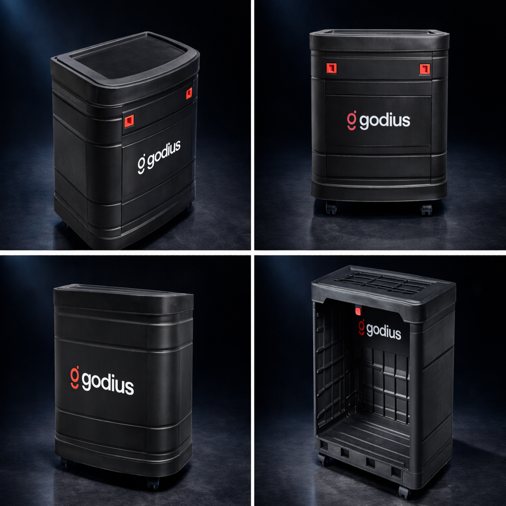 Godius Inverter Battery Trolley - Color: Black