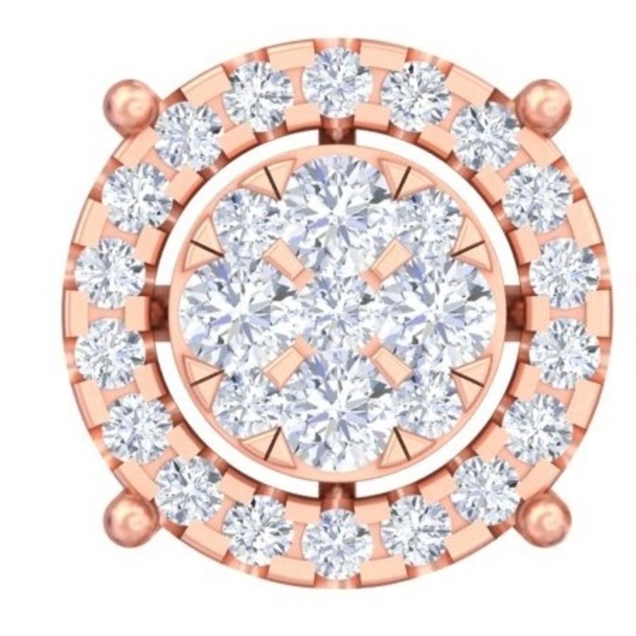 Double-Halo Cluster Illusion Diamond Stud Earrings