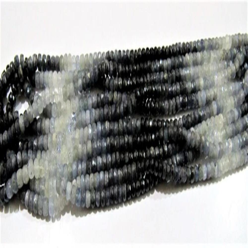 Natural Blue Sapphire Pailin Cambodia Mined Genuine Sapphire Rondelle Faceted 4-5mm Beads Strand 8.5 inch