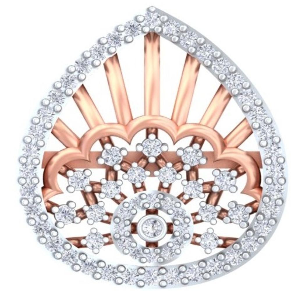 Pear-Shaped Sunburst Filigree Diamond Stud Earrings