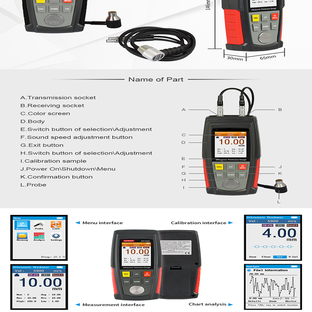DIGITAL ULTRASONIC THICKNESS GAUGE KIRTI-UTG-300
