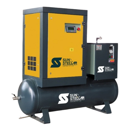 Upto 30HP Tank Mounted Screw Air Compressor