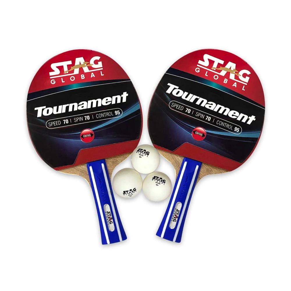 Stag Tournament Playset With 2 Bats , 3 Seam Balls Table Tennis Kit