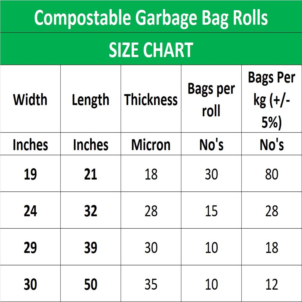 Compostable Garbage Bag Roll - Coating Type: Non Coated