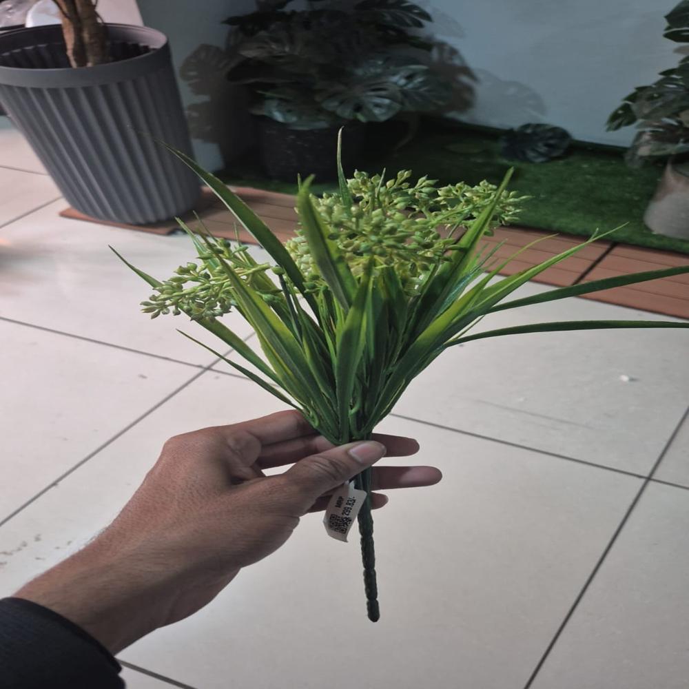Artificial Bush Grass With Flower Plant