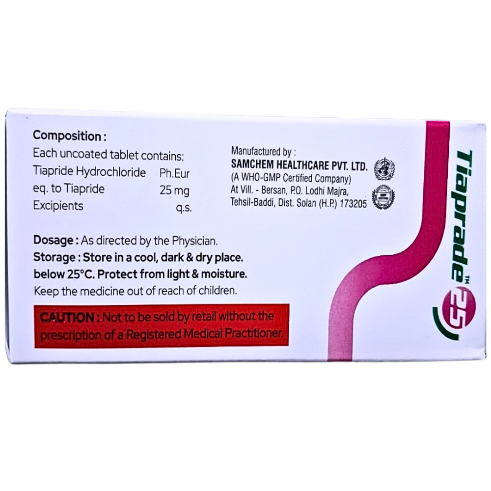 Tiapride Hydrochloride Tablets 25 mg