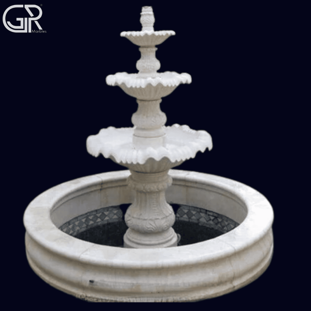 marble outdoor water fountain