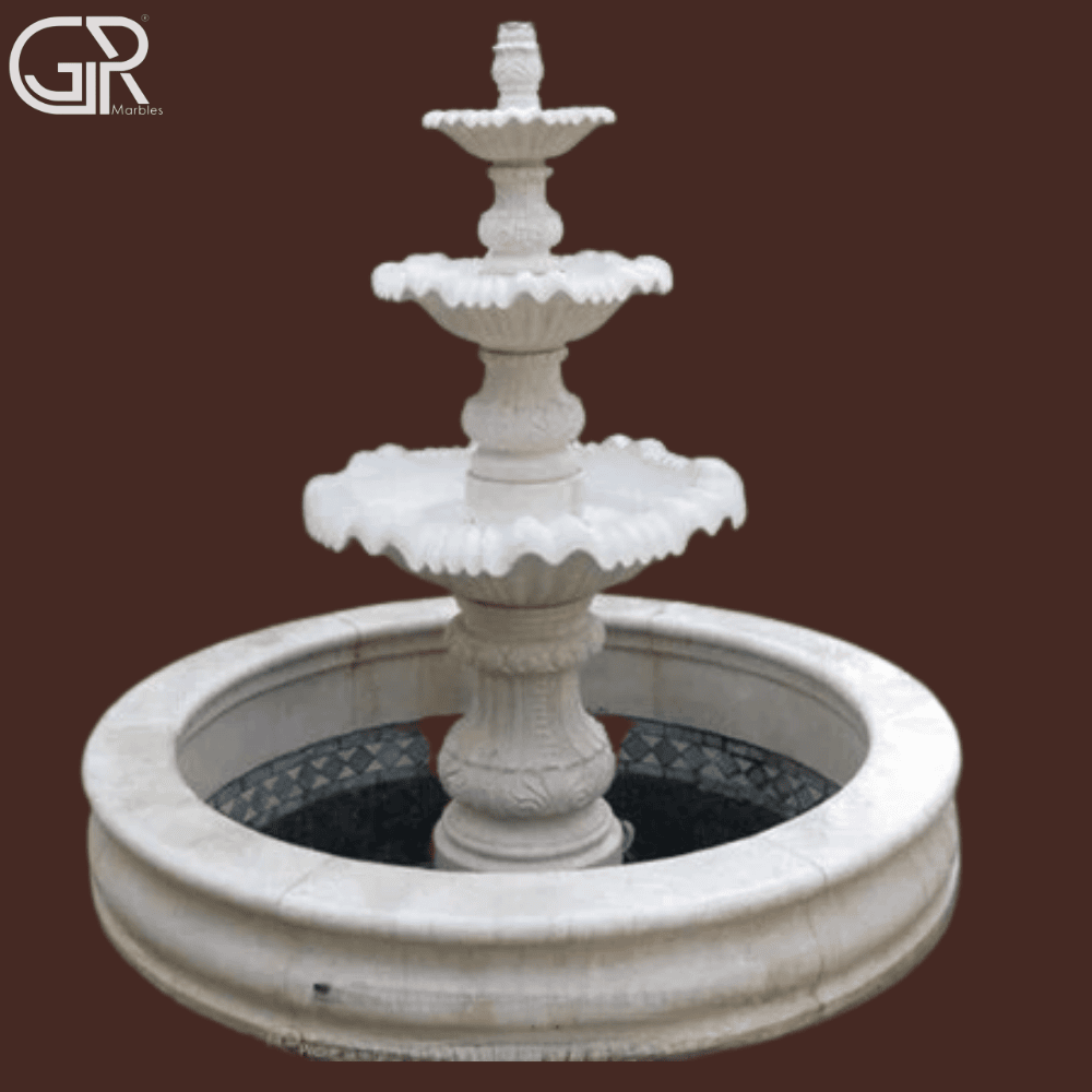 marble outdoor water fountain