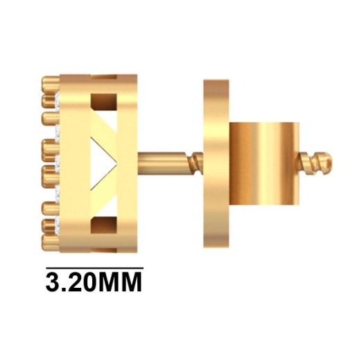 Geometric Baguette Halo Studs