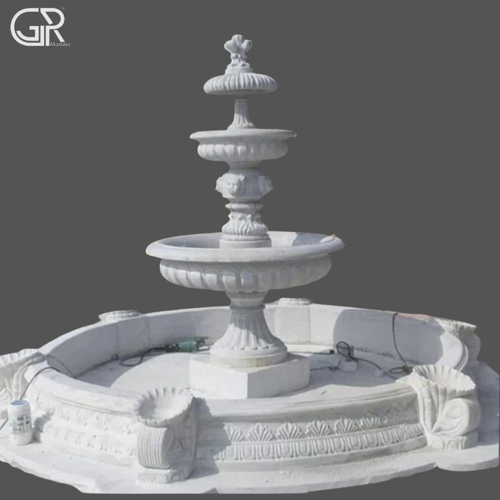 great shape pillar marble fountain