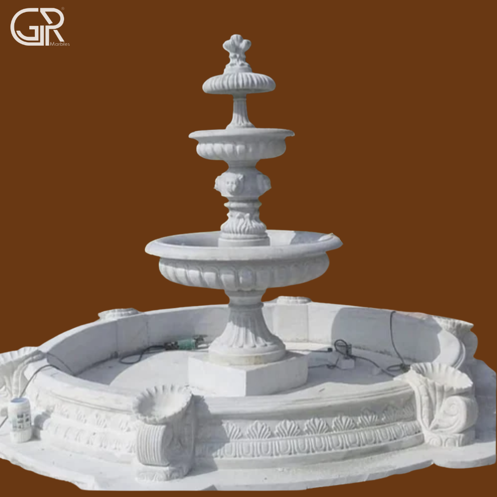 great shape pillar marble fountain