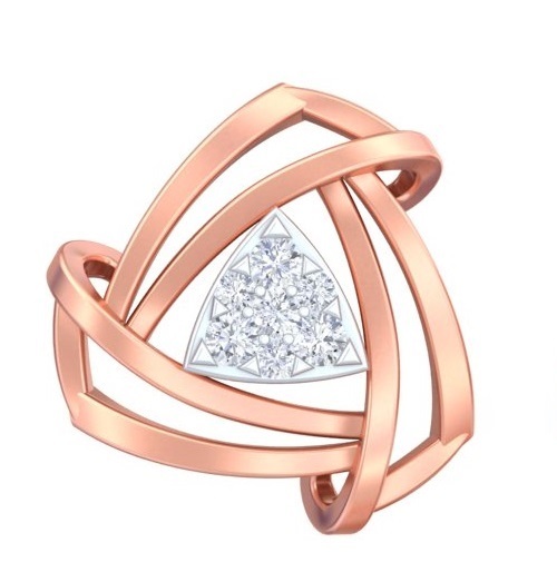 Trillion Vortex Studs Earrings - Diamond Carat Weight: 18 Carat