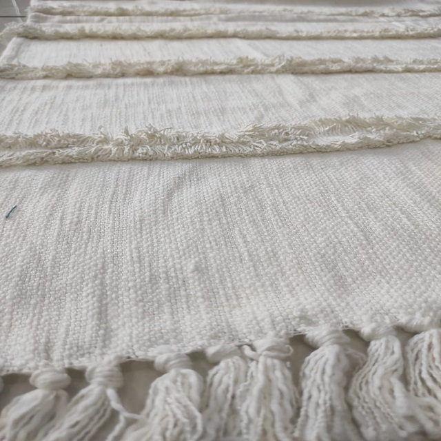 Cotton Throws - 340 Gsm Woven Fabric | Dobby Style, Available In All Colors For Bed, Sofa, Couch, Drape Use