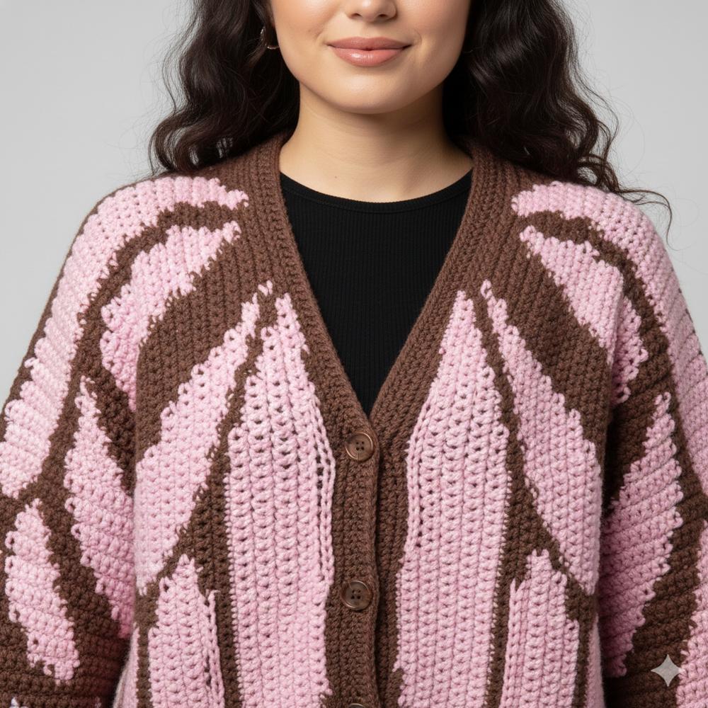 Brown Real Butterfly Cardigan