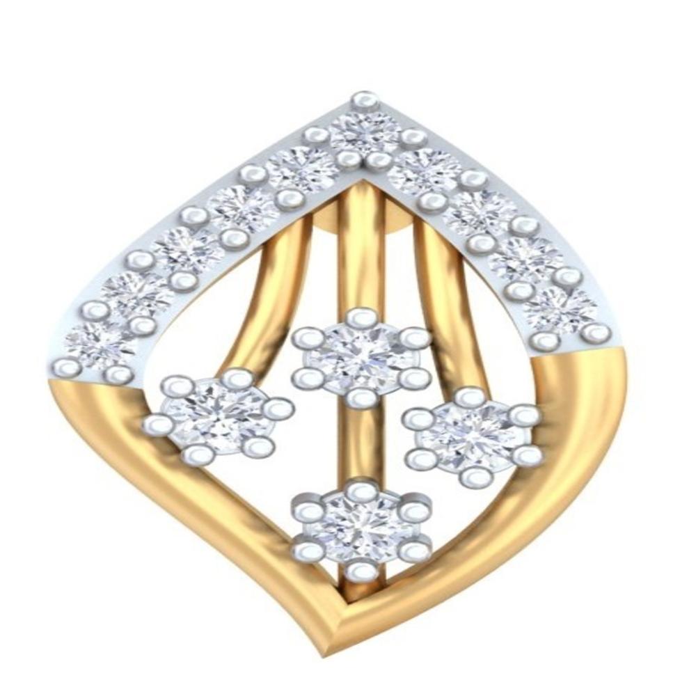 Diamond-Studded Geometric Leaf Stud Earrings