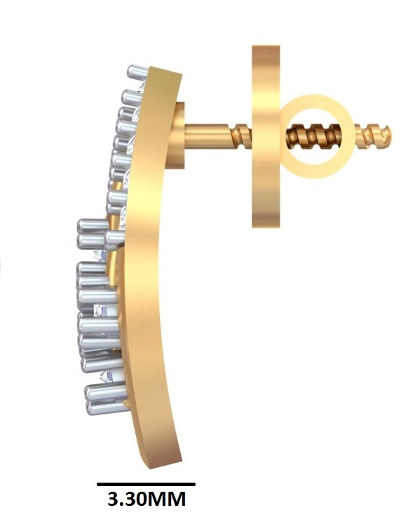 Diamond-Studded Geometric Leaf Stud Earrings