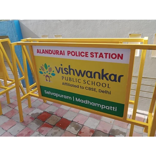 Road Safety Barricade Stand - Color: Yellow