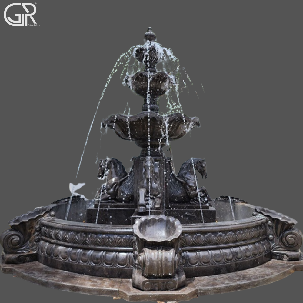 black marble 3 tier fountain