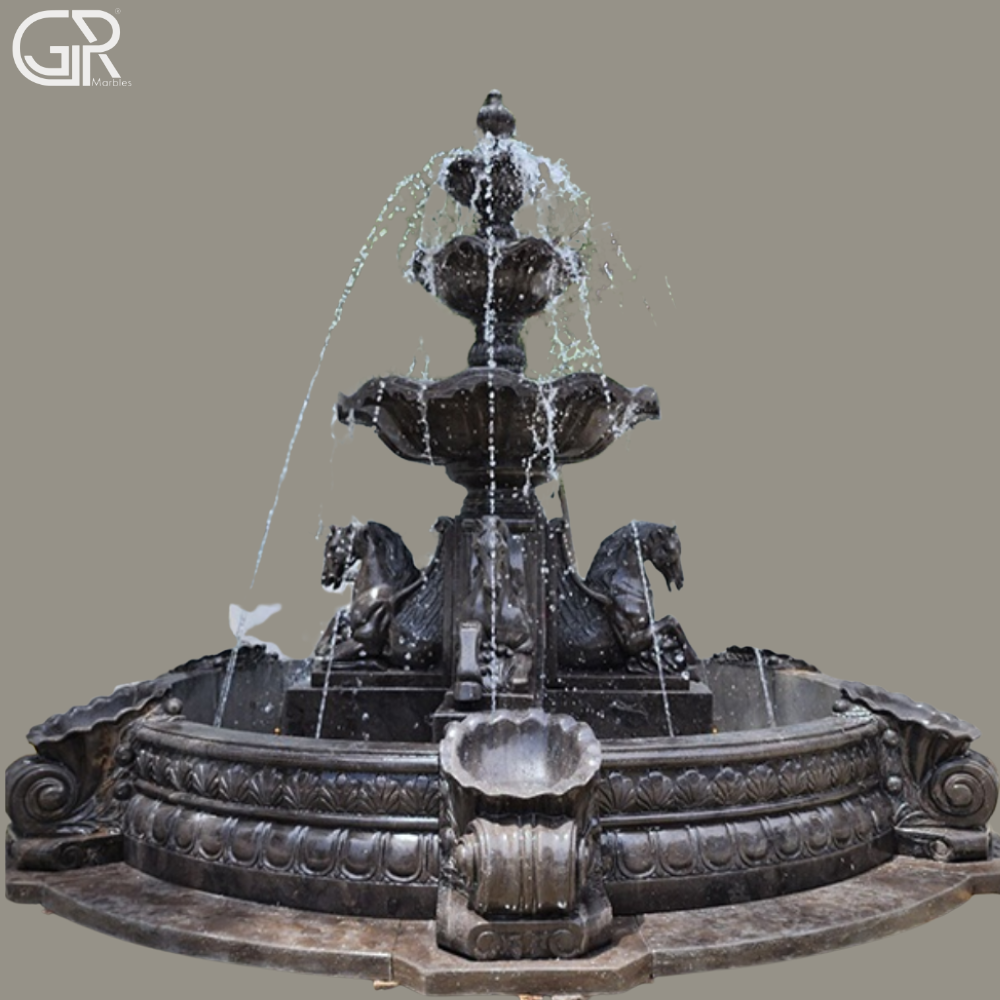 black marble 3 tier fountain