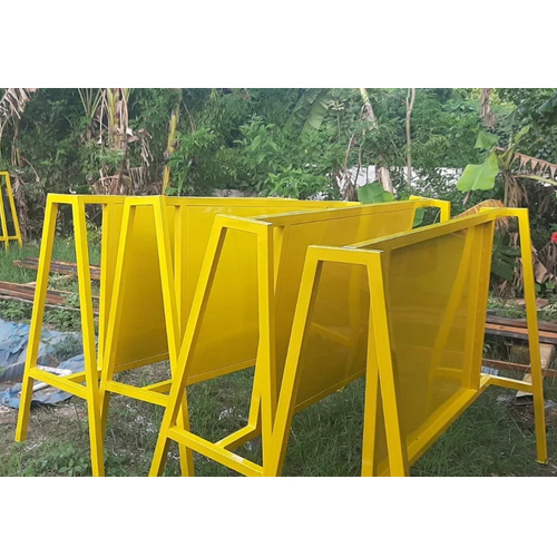 Mild Steel Traffic Police Barricade - Color: Yellow