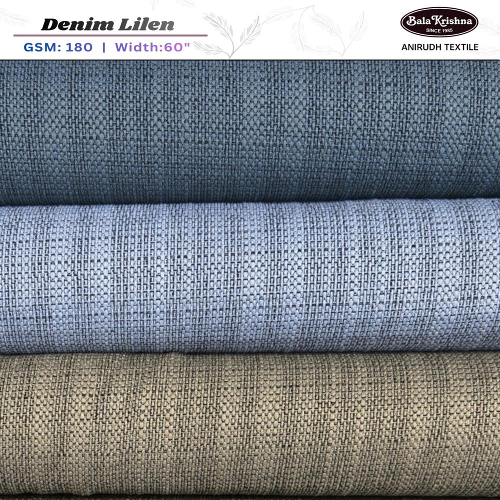 Denim Lilen polyester lycra fabric
