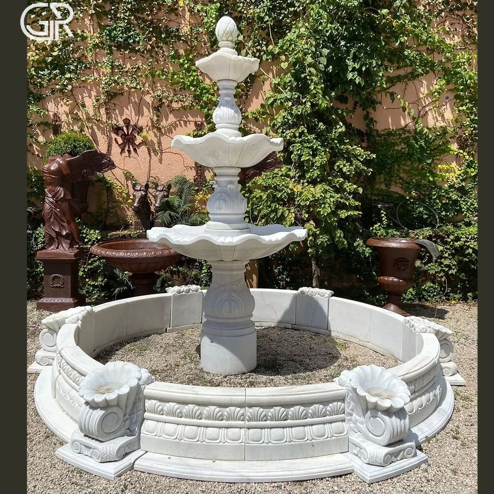 great shape marble water fountain