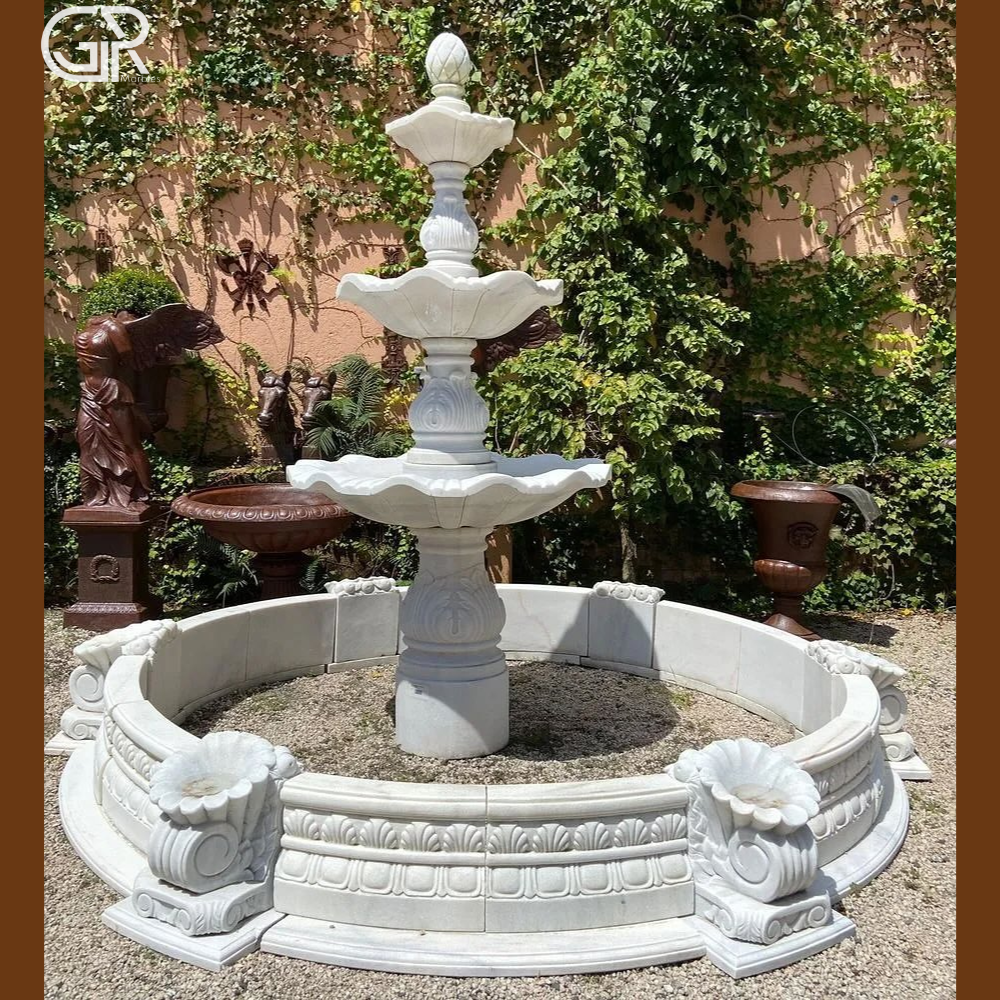 great shape marble water fountain