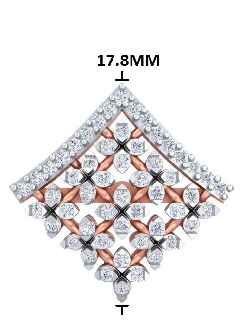 Geometric Floral Lattice Rhombus Stud Earrings - Diamond Carat Weight: 18 Carat