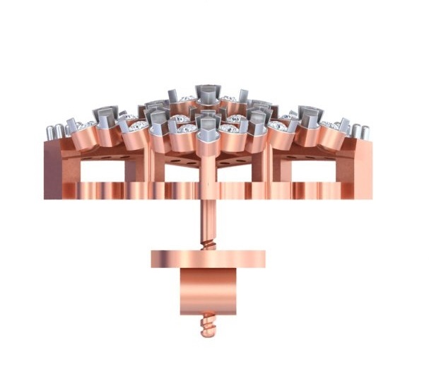 Geometric Floral Lattice Rhombus Stud Earrings