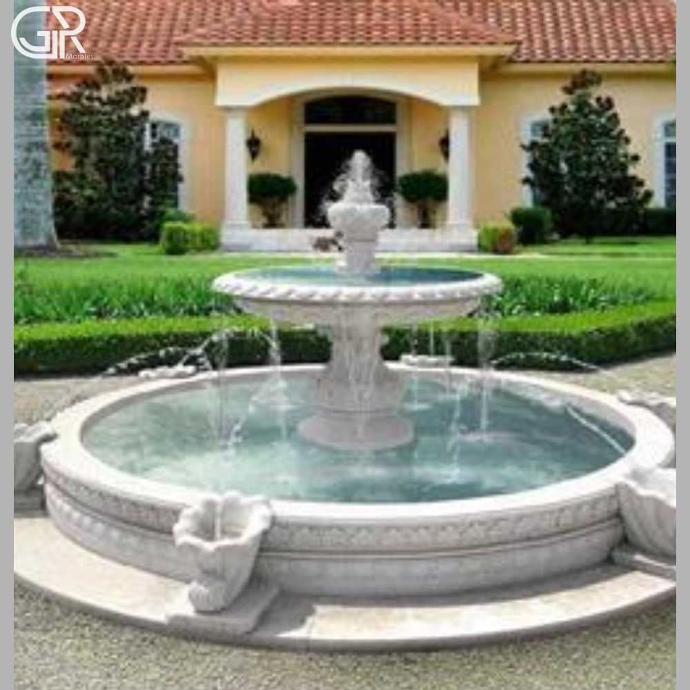 Marble 3 tier water fountain
