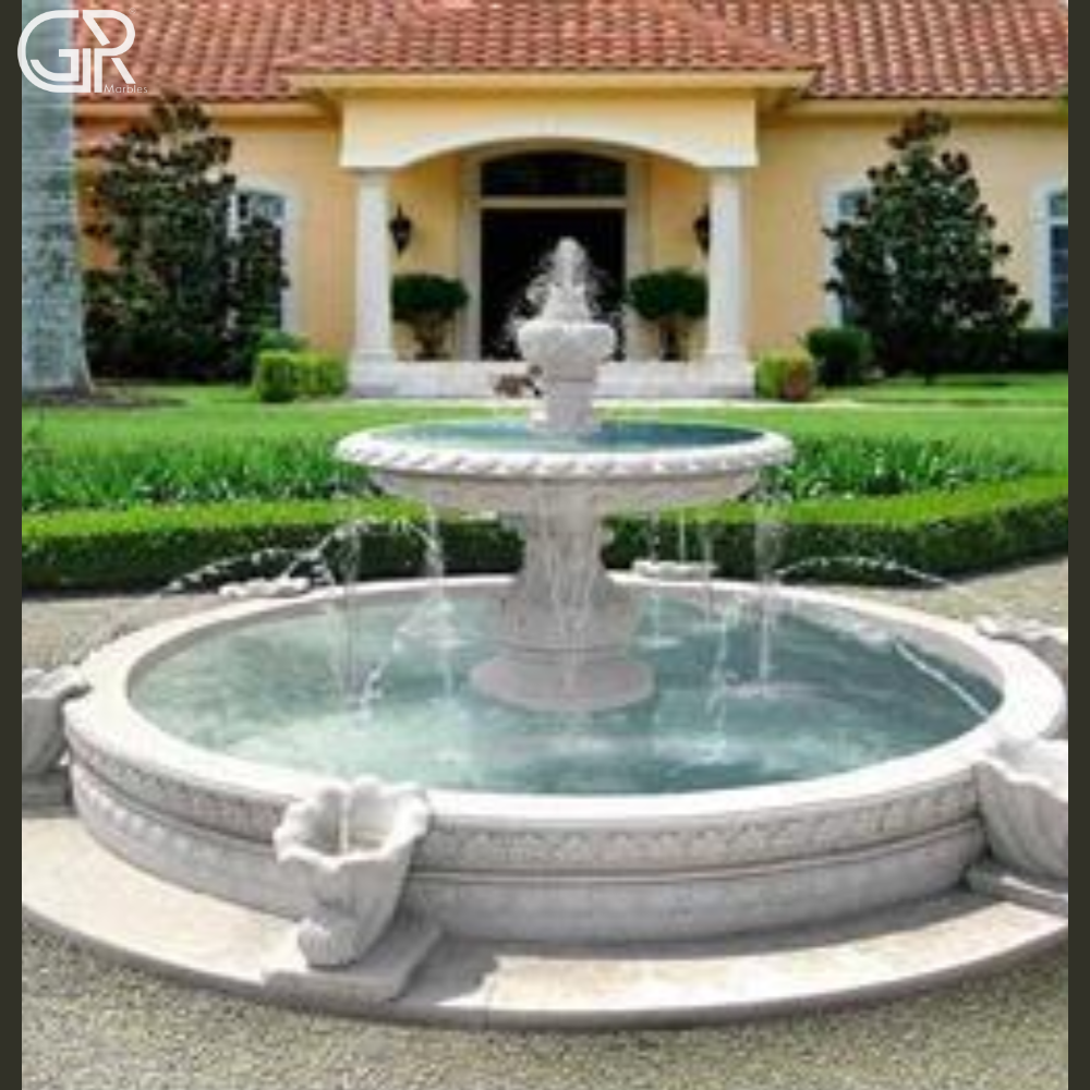 Marble 3 tier water fountain