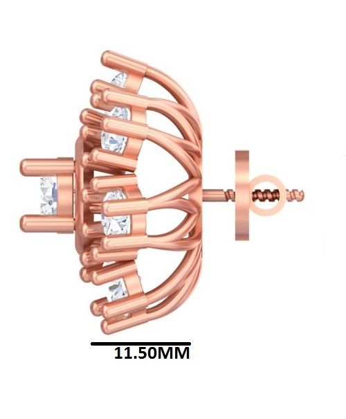 Radiant Bloom Diamond Cluster Stud Earrings (Rose Gold)