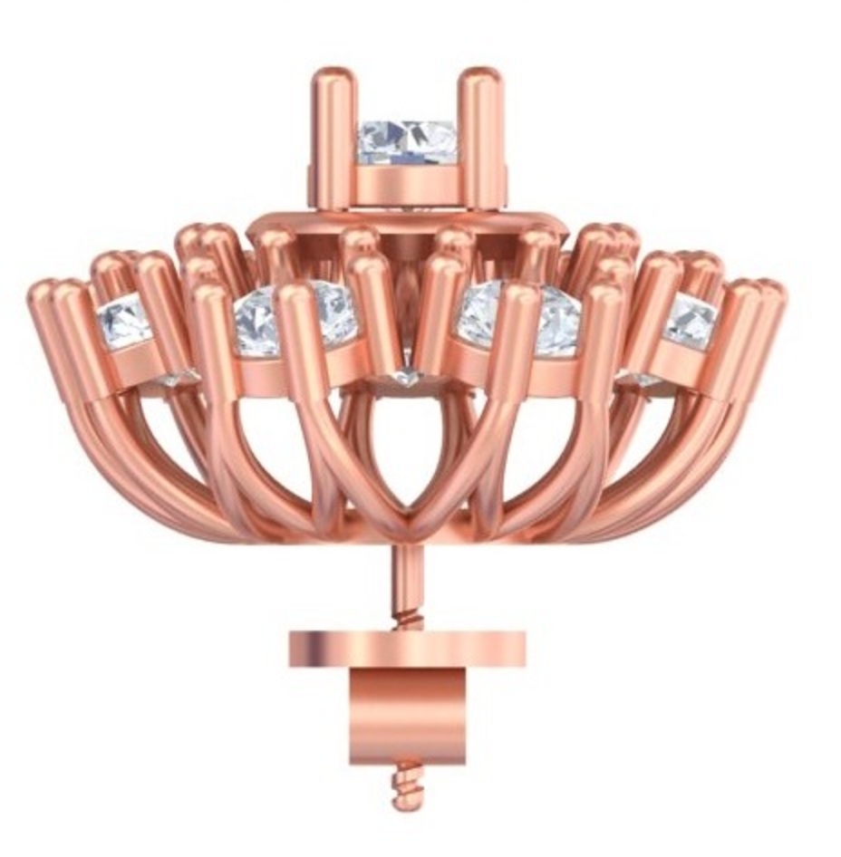 Radiant Bloom Diamond Cluster Stud Earrings (Rose Gold)