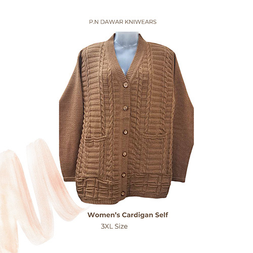 3XL Size Womens Self Cardigan
