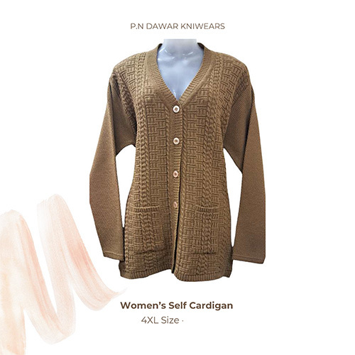 4XL Size Womens Self Cardigan