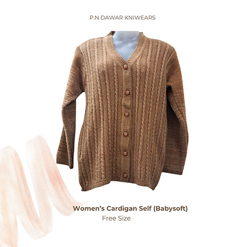 Free Size Womens Baby Soft Self Cardigan