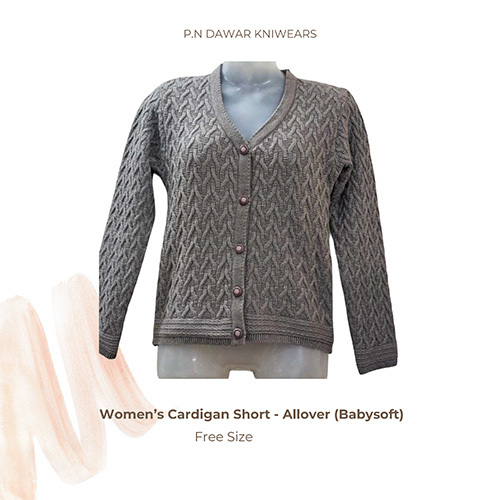 Womens Babysoft Allover Short Cardigan