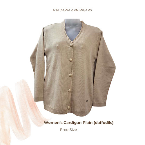 Womens Daffodils Plain Cardigan