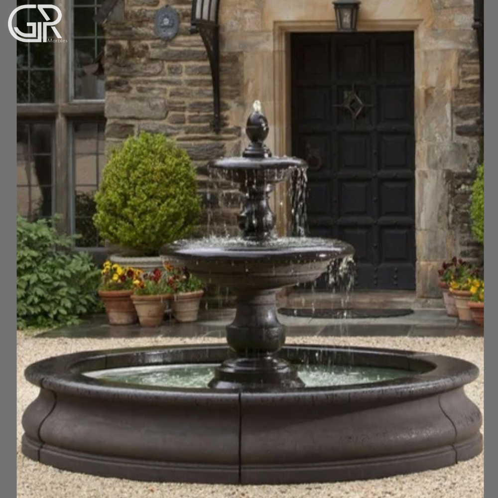 2 Tier Black Marble Fountain