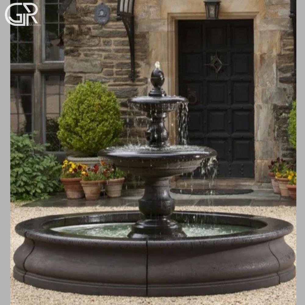 2 Tier Black Marble Fountain