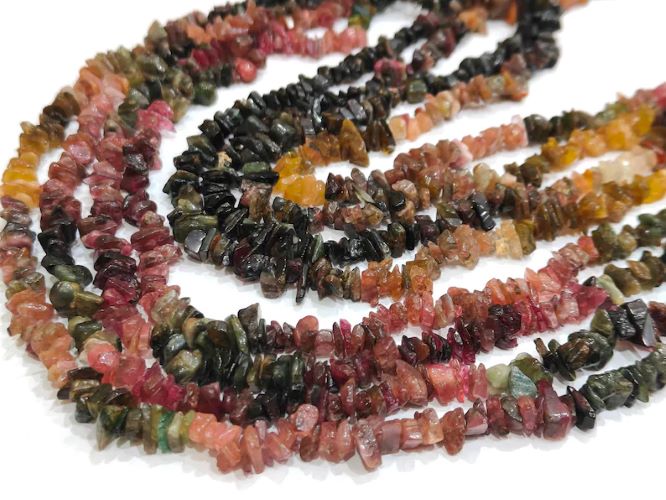 Natural Multi Tourmaline Free shape Chip Beads 6 to 10 mm Strand 34inches Long