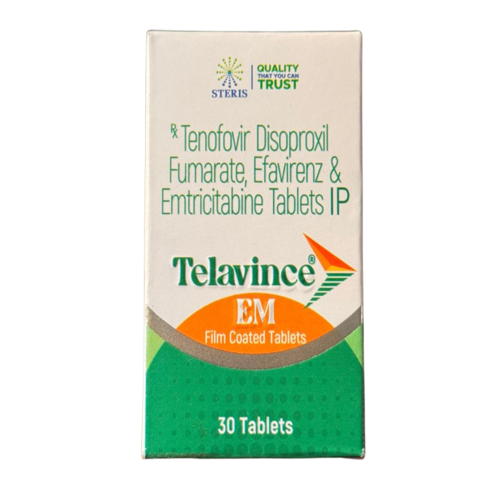 Tenofovir (300mg), Emtricitabine (200mg) & Efavirenz (600 Mg) - Brand Name: Telavince Em