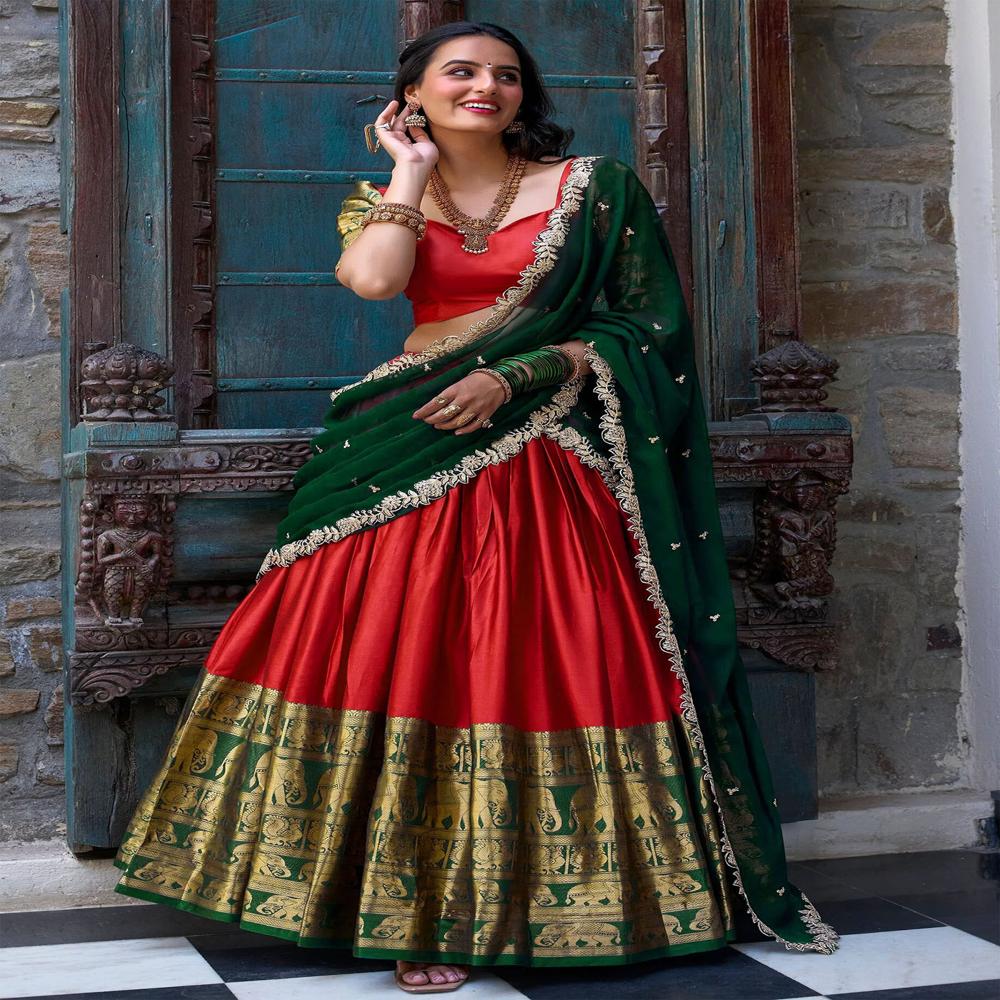 Red samantha lehenga