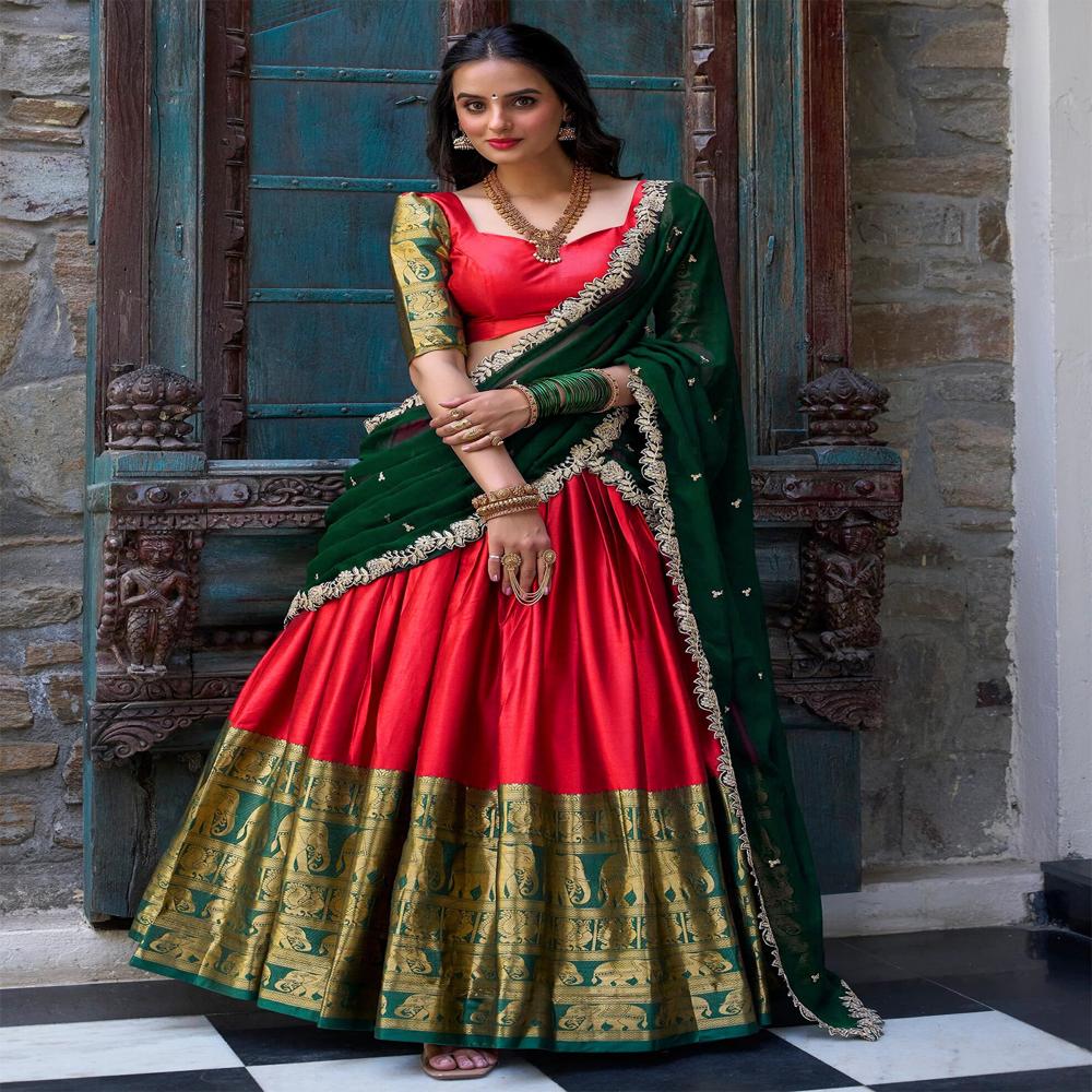 Red samantha lehenga