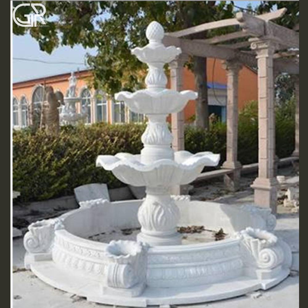 Pure White Marble Fountain