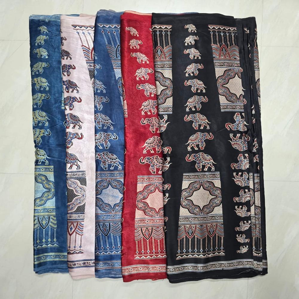 Masroo Ajrakh kali print Fabric