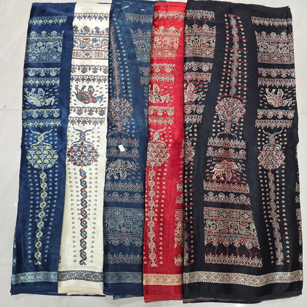 Masroo Ajrakh kali print Fabric